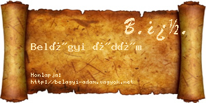 Belágyi Ádám névjegykártya
