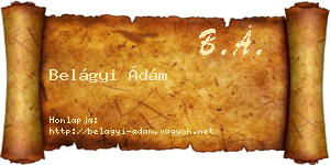 Belágyi Ádám névjegykártya